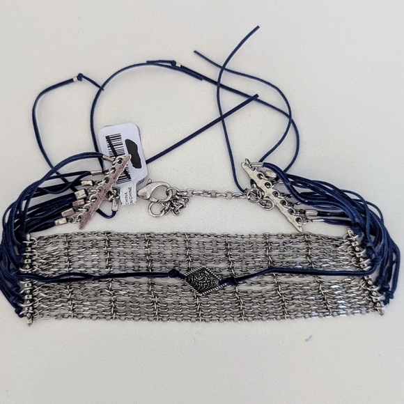 Free People choker. silver and blue. - Picture 4 of 6